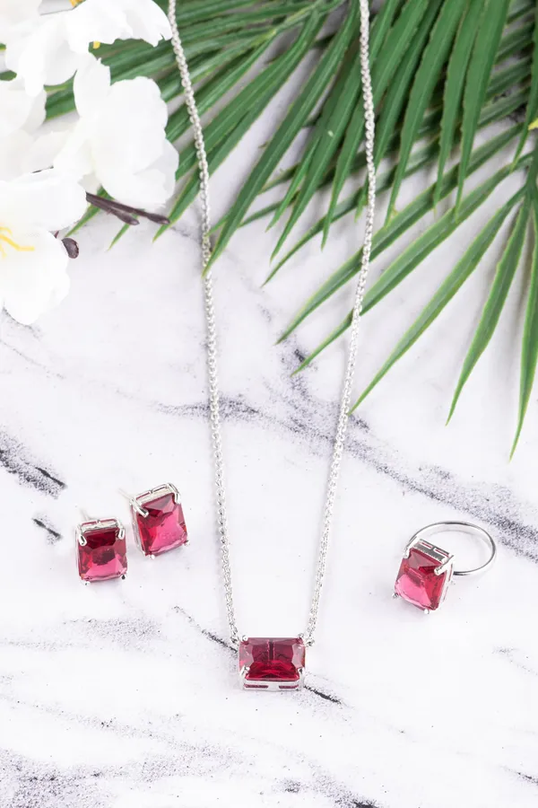 KAYRAH_High-polished_Brass_CZ_Stone_Pendant_Necklace,_Stud_Earrings_and_Ring_Set_for_Women_and_Girls_|_Gifting_Accessories_(Hydro_Red_2)