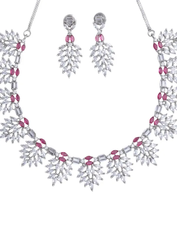 KAYRAH_Women_Pink_Brass_Material_Crafted_CZ_Stone_Studed_Necklace_with_Earrings_|_Jewellery_Set_for_Women,_Girls_|_Gifting_Accessories_(Design_5)