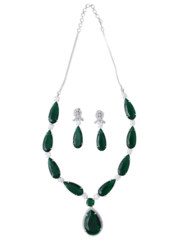 KAYRAH_Women_Green_Brass_Material_Crafted_CZ_Stone_Studed_Necklace_with_Earrings_|_Jewellery_Set_for_Women,_Girls_(Design_4)