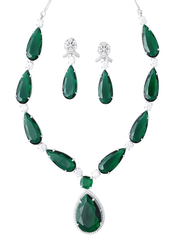 KAYRAH_Women_Green_Brass_Material_Crafted_CZ_Stone_Studed_Necklace_with_Earrings_|_Jewellery_Set_for_Women,_Girls_(Design_4)