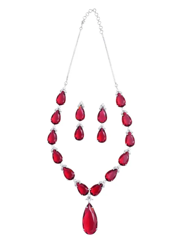 KAYRAH_Women_Pink_Brass_Material_Crafted_CZ_Stone_Studed_Necklace_with_Earrings_|_Jewellery_Set_for_Women,_Girls_(Design_11)