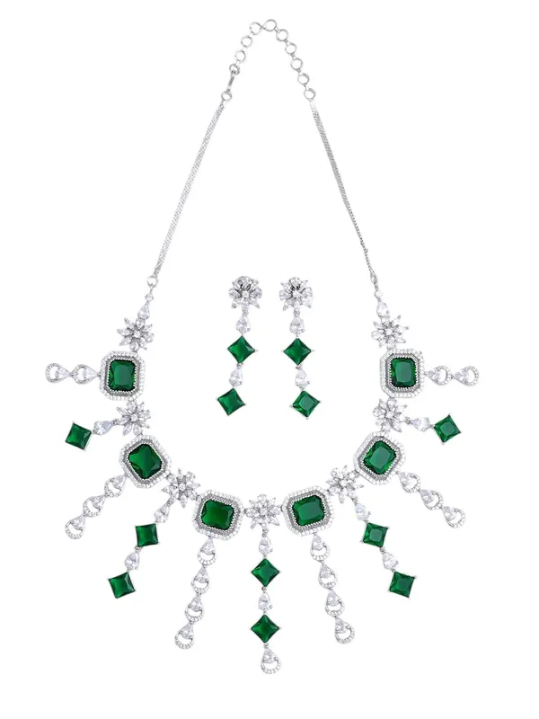KAYRAH_Women_Green_Brass_Material_Crafted_CZ_Stone_Studed_Necklace_with_Earrings_|_Jewellery_Set_for_Women,_Girls_(Design_5)