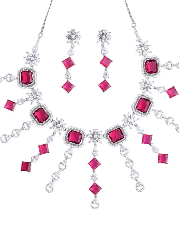 KAYRAH_Women_Pink_Brass_Material_Crafted_CZ_Stone_Studed_Necklace_with_Earrings_|_Jewellery_Set_for_Women,_Girls_(Design_7)