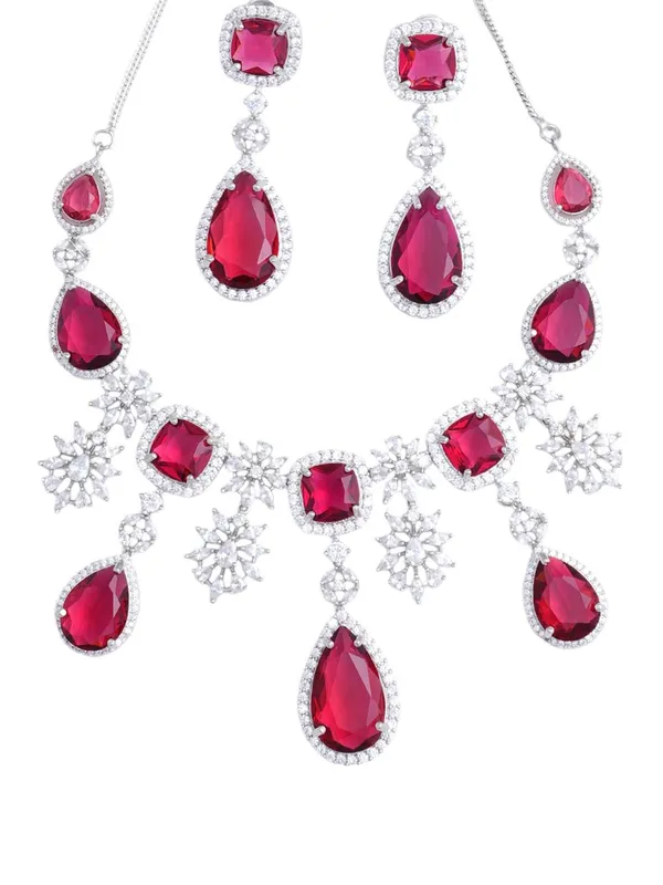 KAYRAH_Women_Pink_Brass_Material_Crafted_CZ_Stone_Studed_Necklace_with_Earrings_|_Jewellery_Set_for_Women,_Girls_|_Gifting_Accessories_(Design_7)