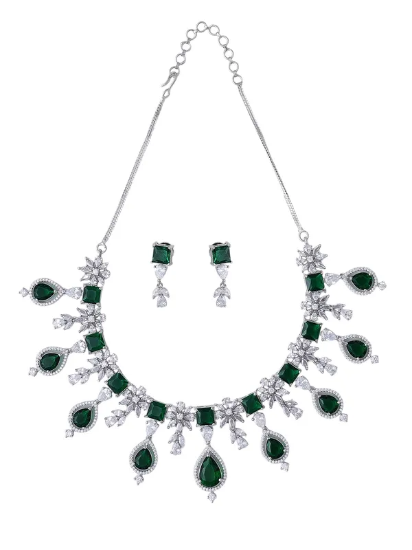 KAYRAH_Women_Green_Brass_Material_Crafted_CZ_Stone_Studed_Necklace_with_Earrings_|_Jewellery_Set_for_Women,_Girls_(Design_3)