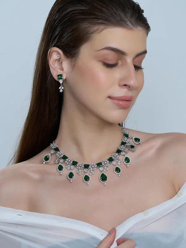 KAYRAH_Women_Green_Brass_Material_Crafted_CZ_Stone_Studed_Necklace_with_Earrings_|_Jewellery_Set_for_Women,_Girls_(Design_3)