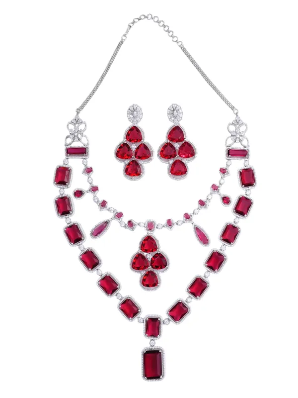 KAYRAH_Women_Pink_Brass_Material_Crafted_CZ_Stone_Studed_Necklace_with_Earrings_|_Jewellery_Set_for_Women,_Girls_|_Gifting_Accessories_(Design_3)