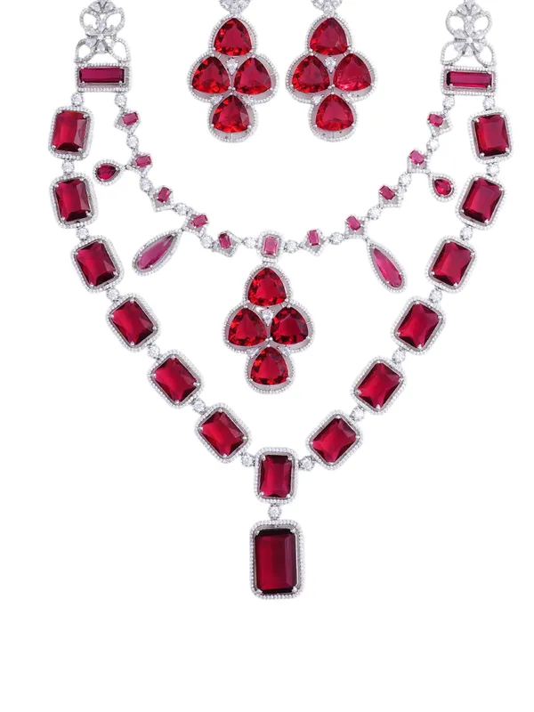 KAYRAH_Women_Pink_Brass_Material_Crafted_CZ_Stone_Studed_Necklace_with_Earrings_|_Jewellery_Set_for_Women,_Girls_|_Gifting_Accessories_(Design_3)