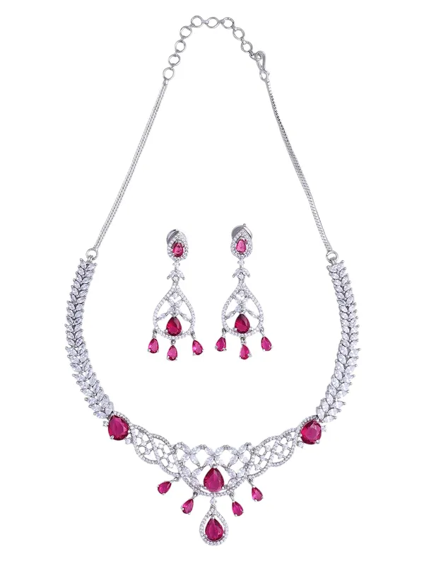 KAYRAH_Women_Pink_Brass_Material_Crafted_CZ_Stone_Studed_Necklace_with_Earrings_|_Jewellery_Set_for_Women,_Girls_(Design_10)