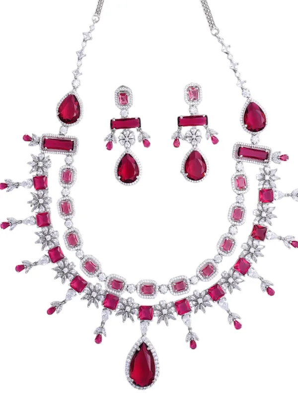 KAYRAH_Women_Pink_Brass_Material_Crafted_CZ_Stone_Studed_Necklace_with_Earrings_|_Jewellery_Set_for_Women,_Girls_(Design_9)