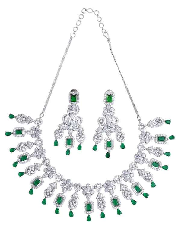 KAYRAH_Women_Green_Brass_Material_Crafted_CZ_Stone_Studed_Necklace_with_Earrings_|_Jewellery_Set_for_Women,_Girls_|_Gifting_Accessories_(Design_2)