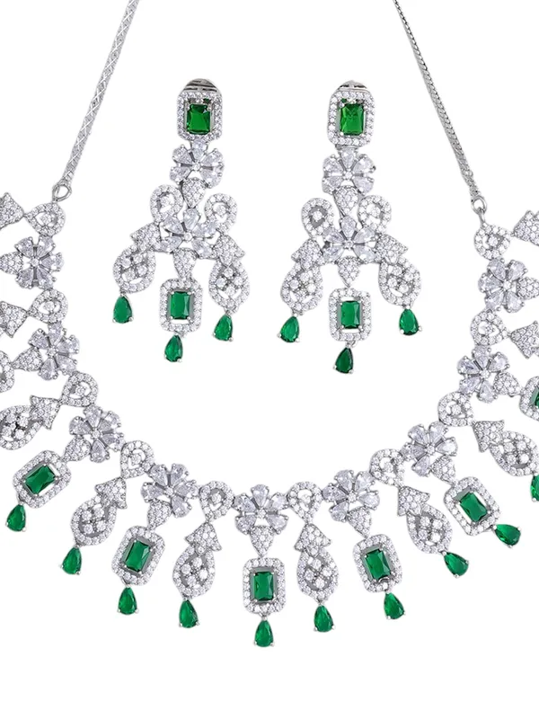 KAYRAH_Women_Green_Brass_Material_Crafted_CZ_Stone_Studed_Necklace_with_Earrings_|_Jewellery_Set_for_Women,_Girls_|_Gifting_Accessories_(Design_2)