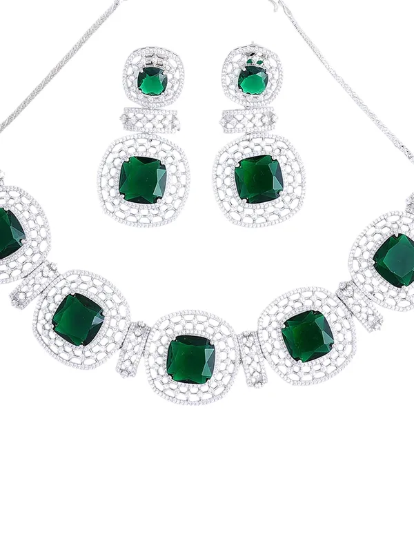 KAYRAH_Women_Green_Brass_Material_Crafted_CZ_Stone_Studed_Necklace_with_Earrings_|_Jewellery_Set_for_Women,_Girls_(Design_9)