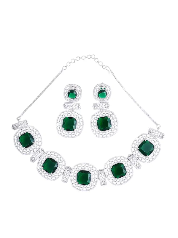 KAYRAH_Women_Green_Brass_Material_Crafted_CZ_Stone_Studed_Necklace_with_Earrings_|_Jewellery_Set_for_Women,_Girls_(Design_9)