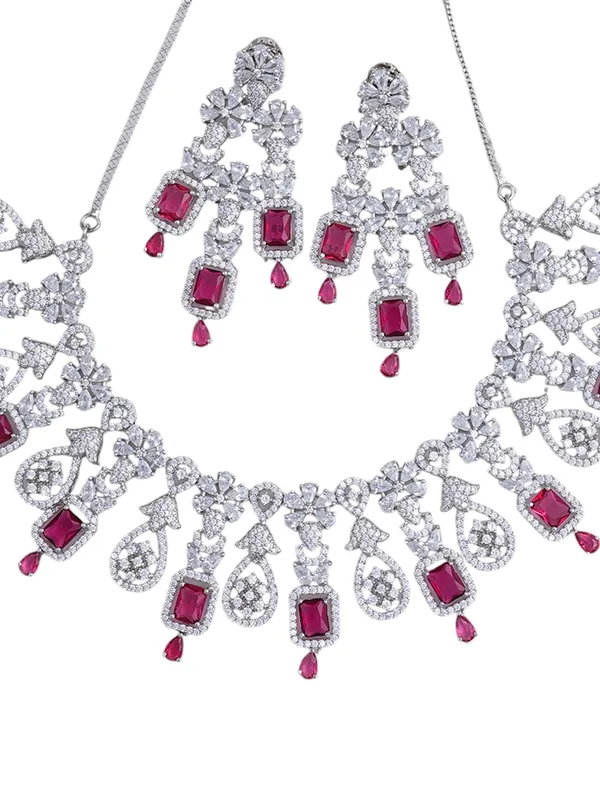 KAYRAH_Women_Pink_Brass_Material_Crafted_CZ_Stone_Studed_Necklace_with_Earrings_|_Jewellery_Set_for_Women,_Girls_|_Gifting_Accessories_(Design_4)