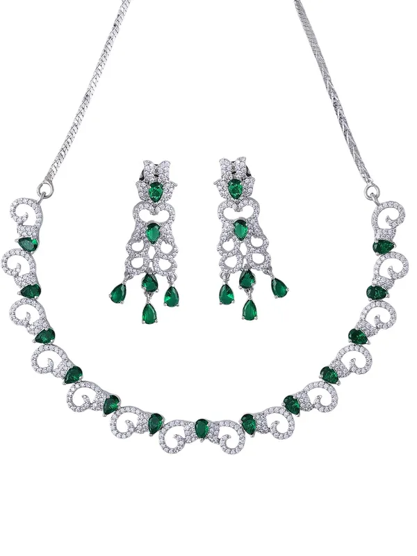 KAYRAH_Women_Green_Brass_Material_Crafted_CZ_Stone_Studed_Necklace_with_Earrings_|_Jewellery_Set_for_Women,_Girls_|_Gifting_Accessories_(Design_14)