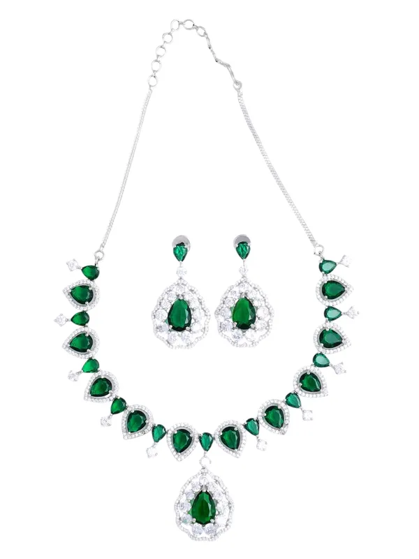 KAYRAH_Women_Green_Brass_Material_Crafted_CZ_Stone_Studed_Necklace_with_Earrings_|_Jewellery_Set_for_Women,_Girls_(Design_2)