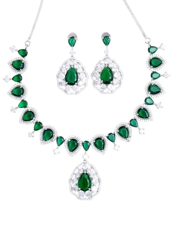 KAYRAH_Women_Green_Brass_Material_Crafted_CZ_Stone_Studed_Necklace_with_Earrings_|_Jewellery_Set_for_Women,_Girls_(Design_2)