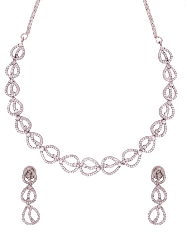 KAYRAH_Women_White_Brass_Material_Crafted_CZ_Stone_Studed_Necklace_with_Earrings_|_Jewellery_Set_for_Women,_Girls_(Design_2)