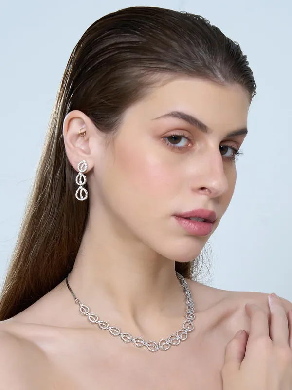 KAYRAH_Women_White_Brass_Material_Crafted_CZ_Stone_Studed_Necklace_with_Earrings_|_Jewellery_Set_for_Women,_Girls_(Design_2)