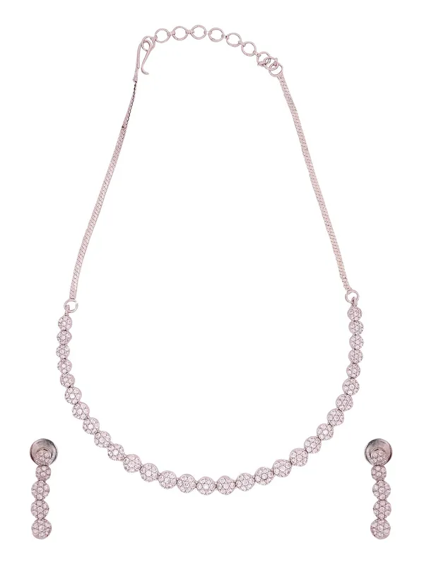 KAYRAH_Women_White_Brass_Material_Crafted_CZ_Stone_Studed_Necklace_with_Earrings_|_Jewellery_Set_for_Women,_Girls_(Design_8)