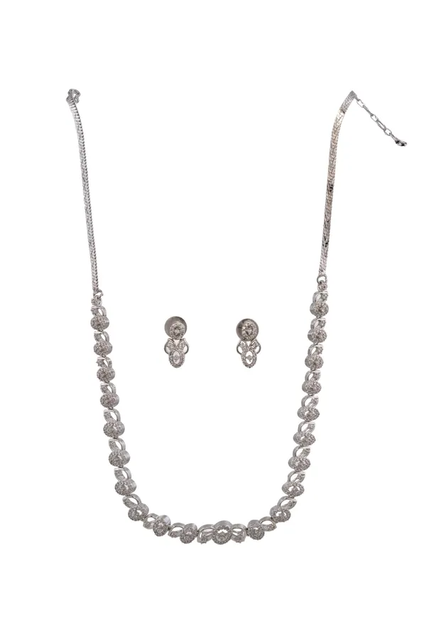 KAYRAH_Women_White_Brass_Material_Crafted_Zircon_Stone_Studed_Necklace_with_Earrings_|_Modern,_Esthetic_Jewellery_for_Women_and_Girls|_Gifting_Accessories