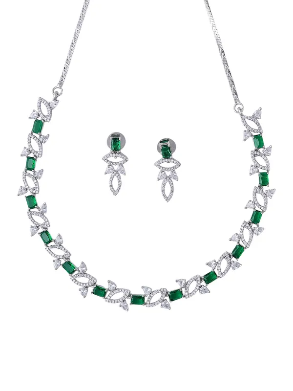 KAYRAH_Women_Green_Brass_Material_Crafted_CZ_Stone_Studed_Necklace_with_Earrings_|_Jewellery_Set_for_Women,_Girls_(Design_7)