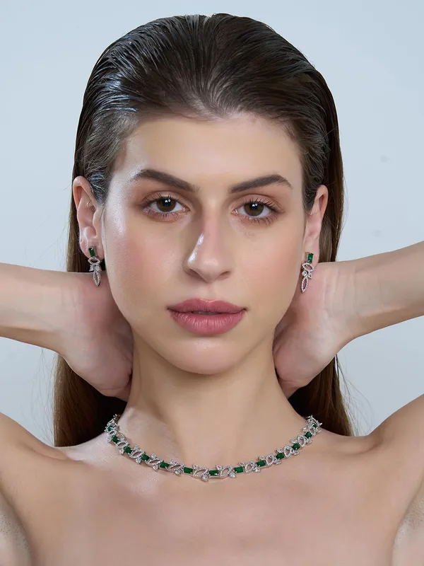 KAYRAH_Women_Green_Brass_Material_Crafted_CZ_Stone_Studed_Necklace_with_Earrings_|_Jewellery_Set_for_Women,_Girls_(Design_7)