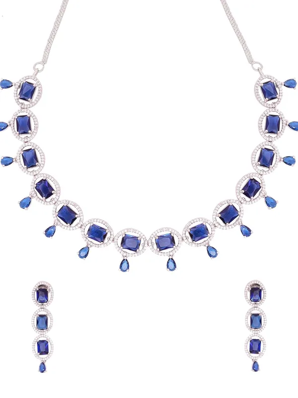 KAYRAH_Women_Blue_Brass_Material_Crafted_CZ_Stone_Studed_Necklace_with_Earrings_|_Modern,_Esthetic_Jewellery_for_Women_and_Girls|_Gifting_Accessories