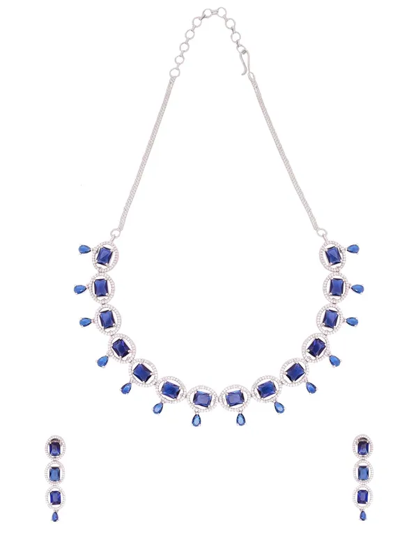 KAYRAH_Women_Blue_Brass_Material_Crafted_CZ_Stone_Studed_Necklace_with_Earrings_|_Modern,_Esthetic_Jewellery_for_Women_and_Girls|_Gifting_Accessories