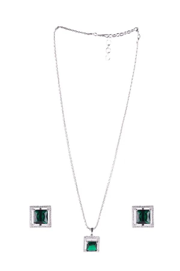 White_Brass_Silver_Plated_Handcrafted_Water_Resistance_CZ_Stone__Earring_Pendent_Ring_Set_For_Women
