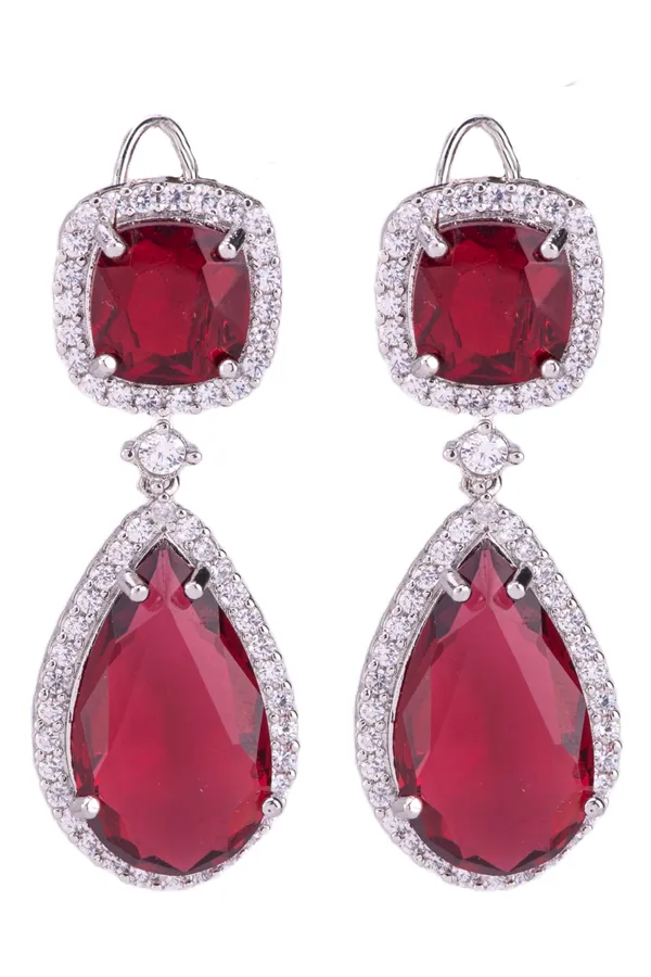 Hydro_Red_Brass_Silver_Plated_Handcrafted_Water_Resistance_CZ_Stone__Earrings_For_Women