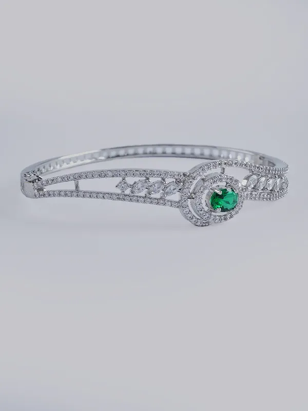 Green_Brass_Silver_Plated_Handcrafted_Water_Resistance_CZ_Stone__Bracelet_For_Women