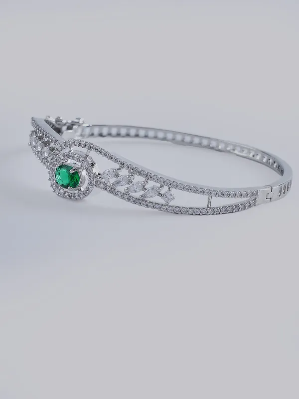 Green_Brass_Silver_Plated_Handcrafted_Water_Resistance_CZ_Stone__Bracelet_For_Women