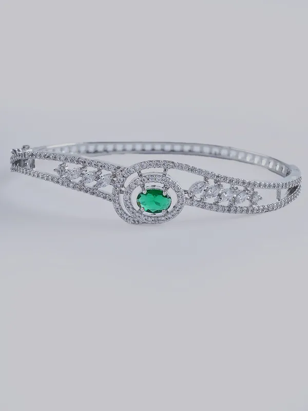 Green_Brass_Silver_Plated_Handcrafted_Water_Resistance_CZ_Stone__Bracelet_For_Women