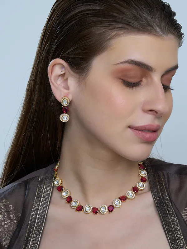 Red_Brass_Kundan_Gold_Plated_Handcrafted_Water_Resistance_CZ_Stone__Necklacet_For_Women