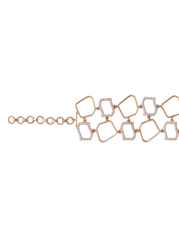 White_Brass__Gold_Plated_Handcrafted_Water_Resistance_CZ_Stone__Bracelet_For_Women