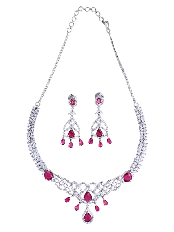 Red_Brass_Silver_Plated_Handcrafted_Water_Resistance_CZ_Stone__Necklace__Set_For_Women