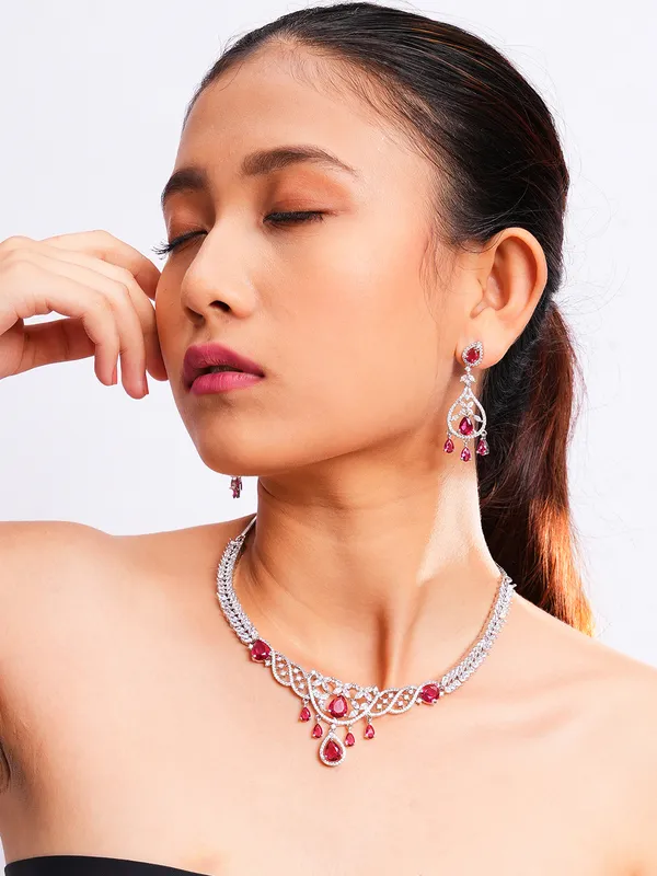 Red_Brass_Silver_Plated_Handcrafted_Water_Resistance_CZ_Stone__Necklace__Set_For_Women