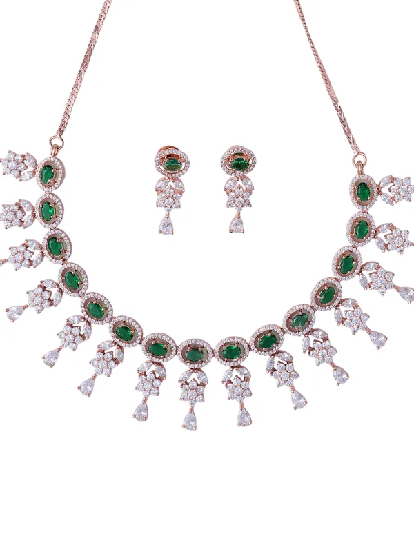 Green_Brass__Rose_Gold__Handcrafted_Water_Resistance_CZ_Stone__Necklace__Set_For_Women
