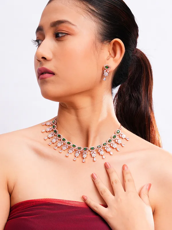 Green_Brass__Rose_Gold__Handcrafted_Water_Resistance_CZ_Stone__Necklace__Set_For_Women