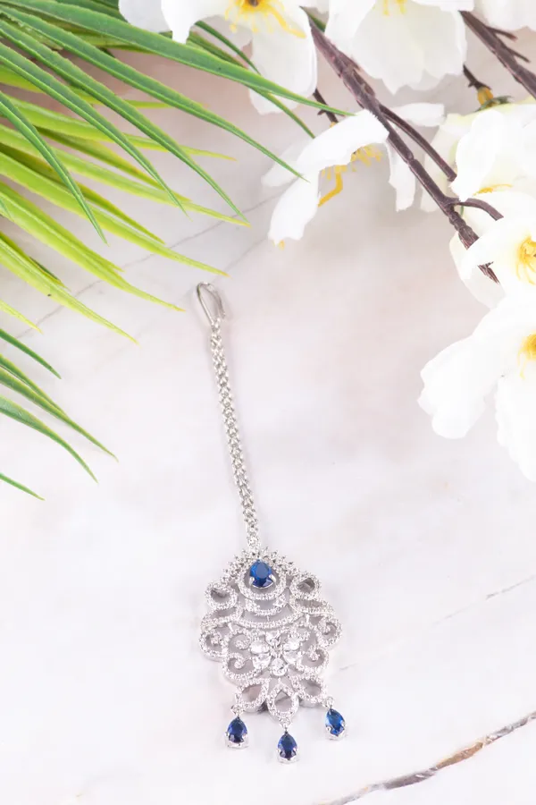 Hydro_Blue_Brass_Silver_Plated_Handcrafted_Water_Resistance_CZ_Stone__Tika_For_Women