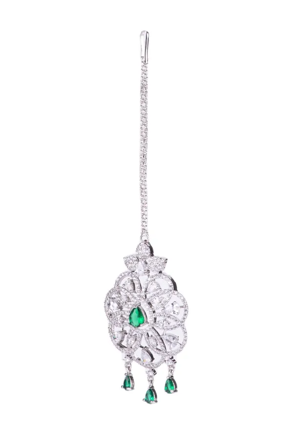 Hydro_Green_Brass_Silver_Plated_Handcrafted_Water_Resistance_CZ_Stone__Tika_For_Women
