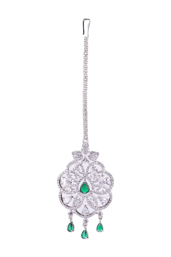 Hydro_Green_Brass_Silver_Plated_Handcrafted_Water_Resistance_CZ_Stone__Tika_For_Women