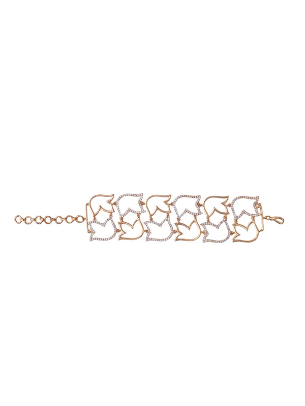 White_Brass__Gold_Plated_Handcrafted_Water_Resistance_CZ_Stone__Bracelet_For_Women