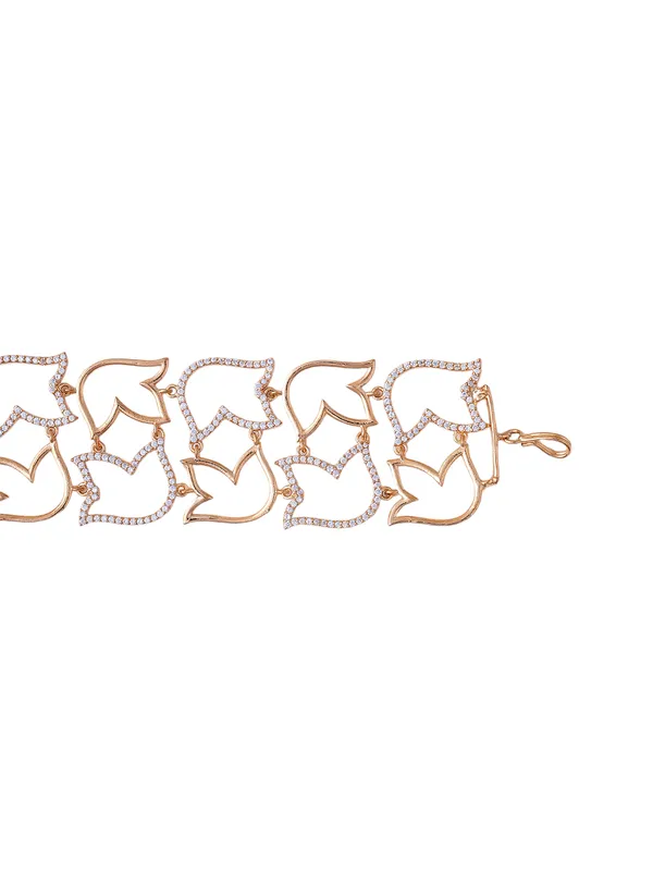 White_Brass__Gold_Plated_Handcrafted_Water_Resistance_CZ_Stone__Bracelet_For_Women
