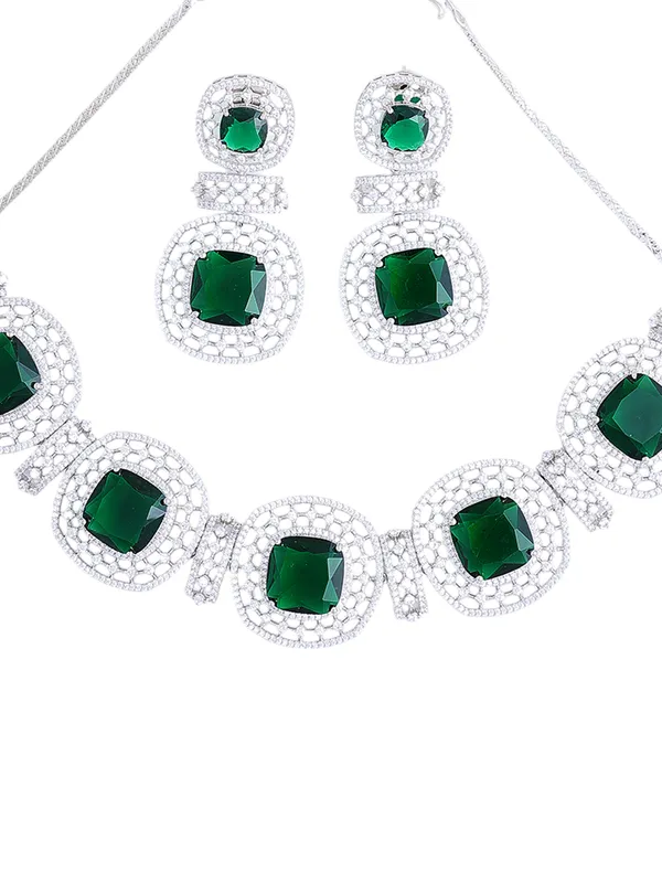 Green_Brass_Silver_Plated_Handcrafted_Water_Resistance_CZ_Stone__Necklace__Set_For_Women