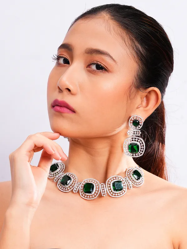 Green_Brass_Silver_Plated_Handcrafted_Water_Resistance_CZ_Stone__Necklace__Set_For_Women