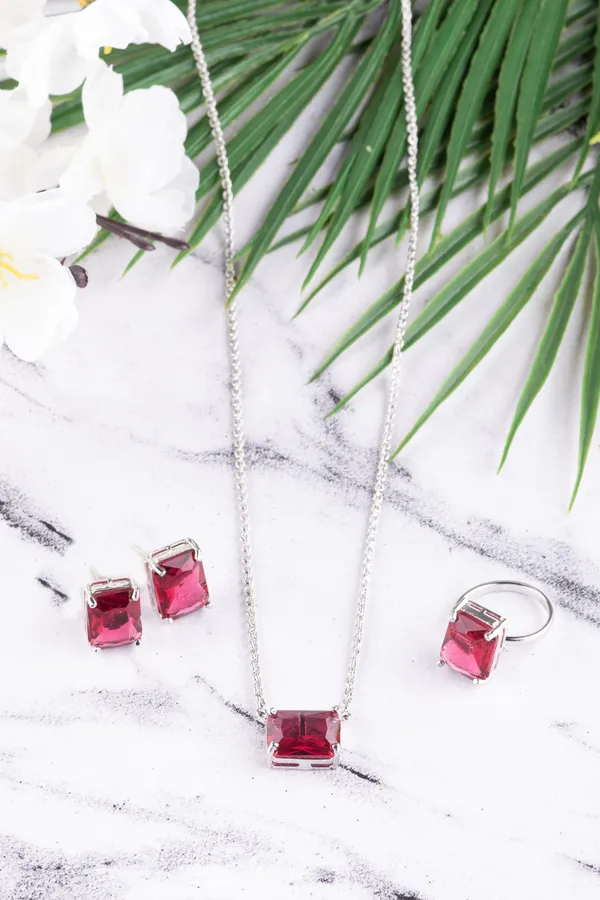 Hydro_Red_Brass_Silver_Plated_Handcrafted_Water_Resistance_CZ_Stone__Earring_Pendent_Ring_Set_For_Women