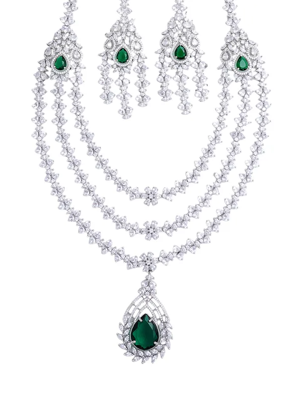 Green_Brass__Silver_Plated_Handcrafted_Water_Resistance_CZ_Stone__Necklace__Set_For_Women